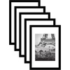 image:imageAmericanflat 11x14 Picture Frame 5Pack  Matted to 8x11  Black  Slim Molding construction Polished plexiglass front hangs vertical or horizontal sawtooth hangers includedBlack