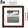 image:imageAmericanflat 11x14 Picture Frame 5Pack  Matted to 8x11  Black  Slim Molding construction Polished plexiglass front hangs vertical or horizontal sawtooth hangers includedMahogany