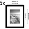 image:imageAmericanflat 11x14 Picture Frame 5Pack  Matted to 8x11  Black  Slim Molding construction Polished plexiglass front hangs vertical or horizontal sawtooth hangers includedBlack