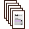 image:imageAmericanflat 11x14 Picture Frame 5Pack  Matted to 8x11  Black  Slim Molding construction Polished plexiglass front hangs vertical or horizontal sawtooth hangers includedMahogany