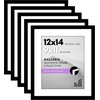 image:imageAmericanflat 11x14 Picture Frame 5Pack  Matted to 8x11  Black  Slim Molding construction Polished plexiglass front hangs vertical or horizontal sawtooth hangers includedBlack