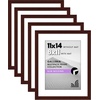 image:imageAmericanflat 11x14 Picture Frame 5Pack  Matted to 8x11  Black  Slim Molding construction Polished plexiglass front hangs vertical or horizontal sawtooth hangers includedMahogany