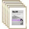 image:imageAmericanflat 11x14 Picture Frame 5Pack  Matted to 8x11  Black  Slim Molding construction Polished plexiglass front hangs vertical or horizontal sawtooth hangers includedGold