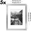 image:imageAmericanflat 11x14 Picture Frame 5Pack  Matted to 8x11  Black  Slim Molding construction Polished plexiglass front hangs vertical or horizontal sawtooth hangers includedSilver