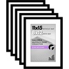 image:imageAmericanflat 11x14 Picture Frame 5Pack  Matted to 8x11  Black  Slim Molding construction Polished plexiglass front hangs vertical or horizontal sawtooth hangers includedBlack