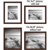 image:imageAmericanflat 11x14 Picture Frame 5Pack  Matted to 8x11  Black  Slim Molding construction Polished plexiglass front hangs vertical or horizontal sawtooth hangers includedMahogany