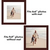 image:imageAmericanflat 11x14 Picture Frame 5Pack  Matted to 8x11  Black  Slim Molding construction Polished plexiglass front hangs vertical or horizontal sawtooth hangers includedMahogany