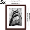image:imageAmericanflat 11x14 Picture Frame 5Pack  Matted to 8x11  Black  Slim Molding construction Polished plexiglass front hangs vertical or horizontal sawtooth hangers includedMahogany