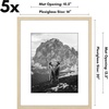 image:imageAmericanflat 11x14 Picture Frame 5Pack  Matted to 8x11  Black  Slim Molding construction Polished plexiglass front hangs vertical or horizontal sawtooth hangers includedNatural Oak