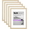 image:imageAmericanflat 11x14 Picture Frame 5Pack  Matted to 8x11  Black  Slim Molding construction Polished plexiglass front hangs vertical or horizontal sawtooth hangers includedNatural Oak