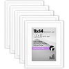 image:imageAmericanflat 11x14 Picture Frame 5Pack  Matted to 8x11  Black  Slim Molding construction Polished plexiglass front hangs vertical or horizontal sawtooth hangers includedWhite