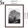 image:imageAmericanflat 11x14 Picture Frame 5Pack  Matted to 8x11  Black  Slim Molding construction Polished plexiglass front hangs vertical or horizontal sawtooth hangers includedMahogany