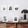 image:imageAmericanflat 11x14 Picture Frame 5Pack  Matted to 8x11  Black  Slim Molding construction Polished plexiglass front hangs vertical or horizontal sawtooth hangers includedWhite