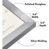 image:imageAmericanflat 11x14 Picture Frame 5Pack  Matted to 8x11  Black  Slim Molding construction Polished plexiglass front hangs vertical or horizontal sawtooth hangers includedSilver