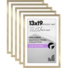 image:imageAmericanflat 11x14 Picture Frame 5Pack  Matted to 8x11  Black  Slim Molding construction Polished plexiglass front hangs vertical or horizontal sawtooth hangers includedGold