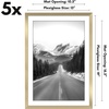 image:imageAmericanflat 11x14 Picture Frame 5Pack  Matted to 8x11  Black  Slim Molding construction Polished plexiglass front hangs vertical or horizontal sawtooth hangers includedGold