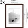 image:imageAmericanflat 11x14 Picture Frame 5Pack  Matted to 8x11  Black  Slim Molding construction Polished plexiglass front hangs vertical or horizontal sawtooth hangers includedMahogany