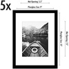 image:imageAmericanflat 11x14 Picture Frame 5Pack  Matted to 8x11  Black  Slim Molding construction Polished plexiglass front hangs vertical or horizontal sawtooth hangers includedBlack
