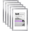 image:imageAmericanflat 11x14 Picture Frame 5Pack  Matted to 8x11  Black  Slim Molding construction Polished plexiglass front hangs vertical or horizontal sawtooth hangers includedSilver