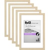image:imageAmericanflat 11x14 Picture Frame 5Pack  Matted to 8x11  Black  Slim Molding construction Polished plexiglass front hangs vertical or horizontal sawtooth hangers includedNatural Oak