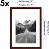 image:imageAmericanflat 11x14 Picture Frame 5Pack  Matted to 8x11  Black  Slim Molding construction Polished plexiglass front hangs vertical or horizontal sawtooth hangers includedMahogany