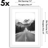 image:imageAmericanflat 11x14 Picture Frame 5Pack  Matted to 8x11  Black  Slim Molding construction Polished plexiglass front hangs vertical or horizontal sawtooth hangers includedWhite
