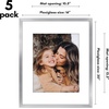 image:imageAmericanflat 11x14 Picture Frame 5Pack  Matted to 8x11  Black  Slim Molding construction Polished plexiglass front hangs vertical or horizontal sawtooth hangers includedSilver