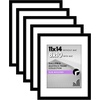 image:imageAmericanflat 11x14 Picture Frame 5Pack  Matted to 8x11  Black  Slim Molding construction Polished plexiglass front hangs vertical or horizontal sawtooth hangers includedBlack