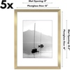 image:imageAmericanflat 11x14 Picture Frame 5Pack  Matted to 8x11  Black  Slim Molding construction Polished plexiglass front hangs vertical or horizontal sawtooth hangers includedGold