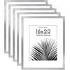 image:imageAmericanflat 11x14 Picture Frame 5Pack  Matted to 8x11  Black  Slim Molding construction Polished plexiglass front hangs vertical or horizontal sawtooth hangers includedSilver