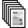 image:imageAmericanflat 11x14 Picture Frame 5Pack  Matted to 8x11  Black  Slim Molding construction Polished plexiglass front hangs vertical or horizontal sawtooth hangers includedBlack