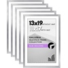 image:imageAmericanflat 11x14 Picture Frame 5Pack  Matted to 8x11  Black  Slim Molding construction Polished plexiglass front hangs vertical or horizontal sawtooth hangers includedSilver