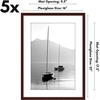 image:imageAmericanflat 11x14 Picture Frame 5Pack  Matted to 8x11  Black  Slim Molding construction Polished plexiglass front hangs vertical or horizontal sawtooth hangers includedMahogany
