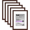 image:imageAmericanflat 11x14 Picture Frame 5Pack  Matted to 8x11  Black  Slim Molding construction Polished plexiglass front hangs vertical or horizontal sawtooth hangers includedMahogany