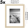 image:imageAmericanflat 11x14 Picture Frame 5Pack  Matted to 8x11  Black  Slim Molding construction Polished plexiglass front hangs vertical or horizontal sawtooth hangers includedNatural Oak