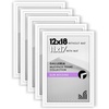 image:imageAmericanflat 11x14 Picture Frame 5Pack  Matted to 8x11  Black  Slim Molding construction Polished plexiglass front hangs vertical or horizontal sawtooth hangers includedWhite