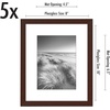 image:imageAmericanflat 11x14 Picture Frame 5Pack  Matted to 8x11  Black  Slim Molding construction Polished plexiglass front hangs vertical or horizontal sawtooth hangers includedMahogany
