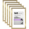 image:imageAmericanflat 11x14 Picture Frame 5Pack  Matted to 8x11  Black  Slim Molding construction Polished plexiglass front hangs vertical or horizontal sawtooth hangers includedGold