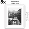 image:imageAmericanflat 11x14 Picture Frame 5Pack  Matted to 8x11  Black  Slim Molding construction Polished plexiglass front hangs vertical or horizontal sawtooth hangers includedWhite