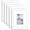 image:imageAmericanflat 11x14 Picture Frame 5Pack  Matted to 8x11  Black  Slim Molding construction Polished plexiglass front hangs vertical or horizontal sawtooth hangers includedWhite