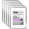 image:imageAmericanflat 11x14 Picture Frame 5Pack  Matted to 8x11  Black  Slim Molding construction Polished plexiglass front hangs vertical or horizontal sawtooth hangers includedSilver