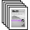 image:imageAmericanflat 11x14 Picture Frame 5Pack  Matted to 8x11  Black  Slim Molding construction Polished plexiglass front hangs vertical or horizontal sawtooth hangers includedBlack