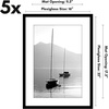 image:imageAmericanflat 11x14 Picture Frame 5Pack  Matted to 8x11  Black  Slim Molding construction Polished plexiglass front hangs vertical or horizontal sawtooth hangers includedBlack