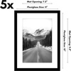 image:imageAmericanflat 11x14 Picture Frame 5Pack  Matted to 8x11  Black  Slim Molding construction Polished plexiglass front hangs vertical or horizontal sawtooth hangers includedBlack