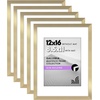 image:imageAmericanflat 11x14 Picture Frame 5Pack  Matted to 8x11  Black  Slim Molding construction Polished plexiglass front hangs vertical or horizontal sawtooth hangers includedGold
