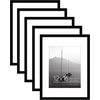 image:imageAmericanflat 11x14 Picture Frame 5Pack  Matted to 8x11  Black  Slim Molding construction Polished plexiglass front hangs vertical or horizontal sawtooth hangers includedBlack