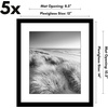 image:imageAmericanflat 11x14 Picture Frame 5Pack  Matted to 8x11  Black  Slim Molding construction Polished plexiglass front hangs vertical or horizontal sawtooth hangers includedBlack