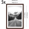 image:imageAmericanflat 11x14 Picture Frame 5Pack  Matted to 8x11  Black  Slim Molding construction Polished plexiglass front hangs vertical or horizontal sawtooth hangers includedMahogany