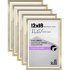image:imageAmericanflat 11x14 Picture Frame 5Pack  Matted to 8x11  Black  Slim Molding construction Polished plexiglass front hangs vertical or horizontal sawtooth hangers includedGold
