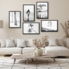 image:imageAmericanflat 11x14 Picture Frame 5Pack  Matted to 8x11  Black  Slim Molding construction Polished plexiglass front hangs vertical or horizontal sawtooth hangers includedBlack